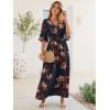 imageANRABESS Womens Maxi Dress 2026 Summer Boho Ruffle Sleeve V Neck A Line Elastic Waist Flowy Wedding Guest Party Long DressesFloral Navy Brown