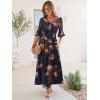 imageANRABESS Womens Maxi Dress 2026 Summer Boho Ruffle Sleeve V Neck A Line Elastic Waist Flowy Wedding Guest Party Long DressesFloral Navy Brown