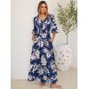 imageANRABESS Womens Maxi Dress 2026 Summer Boho Ruffle Sleeve V Neck A Line Elastic Waist Flowy Wedding Guest Party Long DressesFloral Navy White