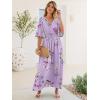 imageANRABESS Womens Maxi Dress 2026 Summer Boho Ruffle Sleeve V Neck A Line Elastic Waist Flowy Wedding Guest Party Long DressesFloral Purple