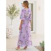 imageANRABESS Womens Maxi Dress 2026 Summer Boho Ruffle Sleeve V Neck A Line Elastic Waist Flowy Wedding Guest Party Long DressesFloral Purple