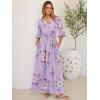 imageANRABESS Womens Maxi Dress 2026 Summer Boho Ruffle Sleeve V Neck A Line Elastic Waist Flowy Wedding Guest Party Long DressesFloral Purple