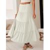 imageANRABESS Womens Maxi Skirt 2026 Summer Beach Vacation Eyelet Boho Long Flowy Skirts Spring Trendy Swing Tiered ALine DressBeige