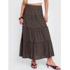 imageANRABESS Womens Maxi Skirt 2026 Summer Beach Vacation Eyelet Boho Long Flowy Skirts Spring Trendy Swing Tiered ALine DressCoffee