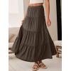 imageANRABESS Womens Maxi Skirt 2026 Summer Beach Vacation Eyelet Boho Long Flowy Skirts Spring Trendy Swing Tiered ALine DressCoffee