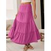imageANRABESS Womens Maxi Skirt 2026 Summer Beach Vacation Eyelet Boho Long Flowy Skirts Spring Trendy Swing Tiered ALine DressHot Pink