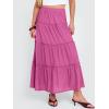 imageANRABESS Womens Maxi Skirt 2026 Summer Beach Vacation Eyelet Boho Long Flowy Skirts Spring Trendy Swing Tiered ALine DressHot Pink