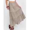 imageANRABESS Womens Maxi Skirt 2026 Summer Beach Vacation Eyelet Boho Long Flowy Skirts Spring Trendy Swing Tiered ALine DressKhaki