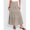 imageANRABESS Womens Maxi Skirt 2026 Summer Beach Vacation Eyelet Boho Long Flowy Skirts Spring Trendy Swing Tiered ALine DressKhaki