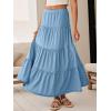 imageANRABESS Womens Maxi Skirt 2026 Summer Beach Vacation Eyelet Boho Long Flowy Skirts Spring Trendy Swing Tiered ALine DressLight Blue