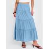 imageANRABESS Womens Maxi Skirt 2026 Summer Beach Vacation Eyelet Boho Long Flowy Skirts Spring Trendy Swing Tiered ALine DressLight Blue