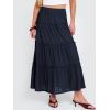 imageANRABESS Womens Maxi Skirt 2026 Summer Beach Vacation Eyelet Boho Long Flowy Skirts Spring Trendy Swing Tiered ALine DressNavy Blue