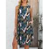 imageANRABESS Womens Summer Casual Beach Cover Up Dress Sleeveless Asymmetric Hem Flowy Vacation Cruise Short SundressLeaf Printed