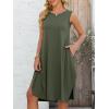 imageANRABESS Womens Summer Casual Beach Cover Up Dress Sleeveless Asymmetric Hem Flowy Vacation Cruise Short SundressOlive