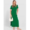 imageANRABESS Womens Summer Casual Maxi Dress Short Sleeve Crewneck Split WrinkleFree Travel Long Sundress Beach Vacation ClothesGreen