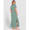 imageANRABESS Womens Summer Casual Maxi Dress Short Sleeve Crewneck Split WrinkleFree Travel Long Sundress Beach Vacation ClothesLight Green