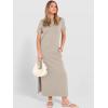 imageANRABESS Womens Summer Casual Maxi Dress Short Sleeve Crewneck Split WrinkleFree Travel Long Sundress Beach Vacation ClothesLight Khaki