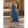 imageANRABESS Womens Summer Casual Midi Dresses Sleeveless Smocked Elastic Waist Flowy Sundress 2026 Spring Beach Vacation ClothesBlue