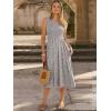 imageANRABESS Womens Summer Casual Midi Dresses Sleeveless Smocked Elastic Waist Flowy Sundress 2026 Spring Beach Vacation ClothesGrey Khaki White Dot