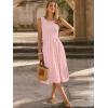 imageANRABESS Womens Summer Casual Midi Dresses Sleeveless Smocked Elastic Waist Flowy Sundress 2026 Spring Beach Vacation ClothesPink Round Dot