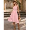 imageANRABESS Womens Summer Casual Midi Dresses Sleeveless Smocked Elastic Waist Flowy Sundress 2026 Spring Beach Vacation ClothesPink Round Dot