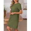 imageANRABESS Womens Summer Casual T Shirt Dresses Short Sleeve Crewneck Striped Mini Shift Dress 2026 Beach Vacation OutfitsArmy Green