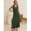 imageANRABESS Womens Summer Casual V Neck Sleeveless Tank Maxi Dress Split WrinkleFree Beach Vacation Sundress Cruise OutfitsArmy Green