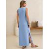 imageANRABESS Womens Summer Casual V Neck Sleeveless Tank Maxi Dress Split WrinkleFree Beach Vacation Sundress Cruise OutfitsLight Blue