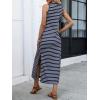 imageANRABESS Womens Summer Casual V Neck Sleeveless Tank Maxi Dress Split WrinkleFree Beach Vacation Sundress Cruise OutfitsNavy Blue White Stripe