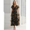 imageANRABESS Womens Summer Floral Maxi Dress Short Sleeve Flowy Tulle Wedding Guest Beach Vacation 2026 Spring Party Long DressesFloral Black Yellow