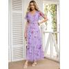 imageANRABESS Womens Summer Floral Maxi Dress Short Sleeve Flowy Tulle Wedding Guest Beach Vacation 2026 Spring Party Long DressesPurple Rose