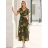 imageANRABESS Womens Summer Floral Maxi Dress Short Sleeve Flowy Tulle Wedding Guest Beach Vacation 2026 Spring Party Long DressesRed and Yellow Rose