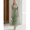 imageANRABESS Womens Summer Floral Maxi Dress Short Sleeve Flowy Tulle Wedding Guest Beach Vacation 2026 Spring Party Long DressesYellow Floral Green