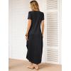 imageANRABESS Womens Summer Maxi Dresses 2026 Casual Short Sleeve V Neck Loose Split Long Beach Sundress Travel Vacation ClothesBlack
