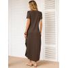 imageANRABESS Womens Summer Maxi Dresses 2026 Casual Short Sleeve V Neck Loose Split Long Beach Sundress Travel Vacation ClothesBrown