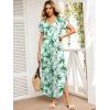 imageANRABESS Womens Summer Maxi Dresses 2026 Casual Short Sleeve V Neck Loose Split Long Beach Sundress Travel Vacation ClothesGreen White Floral