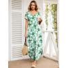 imageANRABESS Womens Summer Maxi Dresses 2026 Casual Short Sleeve V Neck Loose Split Long Beach Sundress Travel Vacation ClothesGreen White Floral
