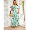 imageANRABESS Womens Summer Maxi Dresses 2026 Casual Short Sleeve V Neck Loose Split Long Beach Sundress Travel Vacation ClothesGreen White Floral