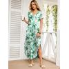 imageANRABESS Womens Summer Maxi Dresses 2026 Casual Short Sleeve V Neck Loose Split Long Beach Sundress Travel Vacation ClothesGreen White Floral