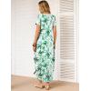 imageANRABESS Womens Summer Maxi Dresses 2026 Casual Short Sleeve V Neck Loose Split Long Beach Sundress Travel Vacation ClothesGreen White Floral