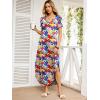 imageANRABESS Womens Summer Maxi Dresses 2026 Casual Short Sleeve V Neck Loose Split Long Beach Sundress Travel Vacation ClothesMulticoloured Floral