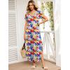 imageANRABESS Womens Summer Maxi Dresses 2026 Casual Short Sleeve V Neck Loose Split Long Beach Sundress Travel Vacation ClothesMulticoloured Floral