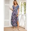 imageANRABESS Womens Summer Maxi Dresses 2026 Casual Short Sleeve V Neck Loose Split Long Beach Sundress Travel Vacation ClothesNavy Pink Floral