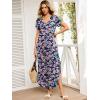 imageANRABESS Womens Summer Maxi Dresses 2026 Casual Short Sleeve V Neck Loose Split Long Beach Sundress Travel Vacation ClothesNavy Pink Floral