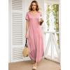 imageANRABESS Womens Summer Maxi Dresses 2026 Casual Short Sleeve V Neck Loose Split Long Beach Sundress Travel Vacation ClothesPink Round Dot