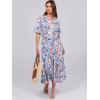 imageANRABESS Womens Summer Maxi Dresses Casual Ruffle Short Sleeve V Neck Flowy Tiered 2026 Spring T Shirts Beach Boho DressBlue Orange Floral