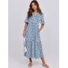 imageANRABESS Womens Summer Maxi Dresses Casual Ruffle Short Sleeve V Neck Flowy Tiered 2026 Spring T Shirts Beach Boho DressBlue White Floral