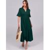 imageANRABESS Womens Summer Maxi Dresses Casual Ruffle Short Sleeve V Neck Flowy Tiered 2026 Spring T Shirts Beach Boho DressDark Green