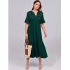 imageANRABESS Womens Summer Maxi Dresses Casual Ruffle Short Sleeve V Neck Flowy Tiered 2026 Spring T Shirts Beach Boho DressDark Green