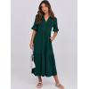 imageANRABESS Womens Summer Maxi Dresses Casual Ruffle Short Sleeve V Neck Flowy Tiered 2026 Spring T Shirts Beach Boho DressDark Green
